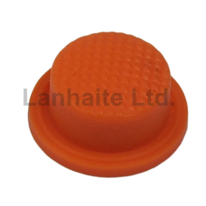 12mm(D) x 7.5mm(H) Silicone Tailcaps - Orange (10 pcs)