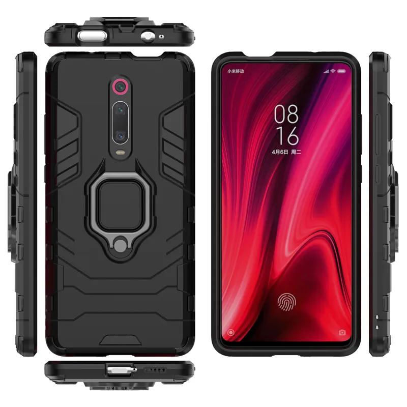 For Xiaomi Redmi K20 Pro Case Luxury Armor Soft Shockproof Magnetic Metal Ring Case for Xiaomi Mi9T Mi 9T Pro Car Holder Cover