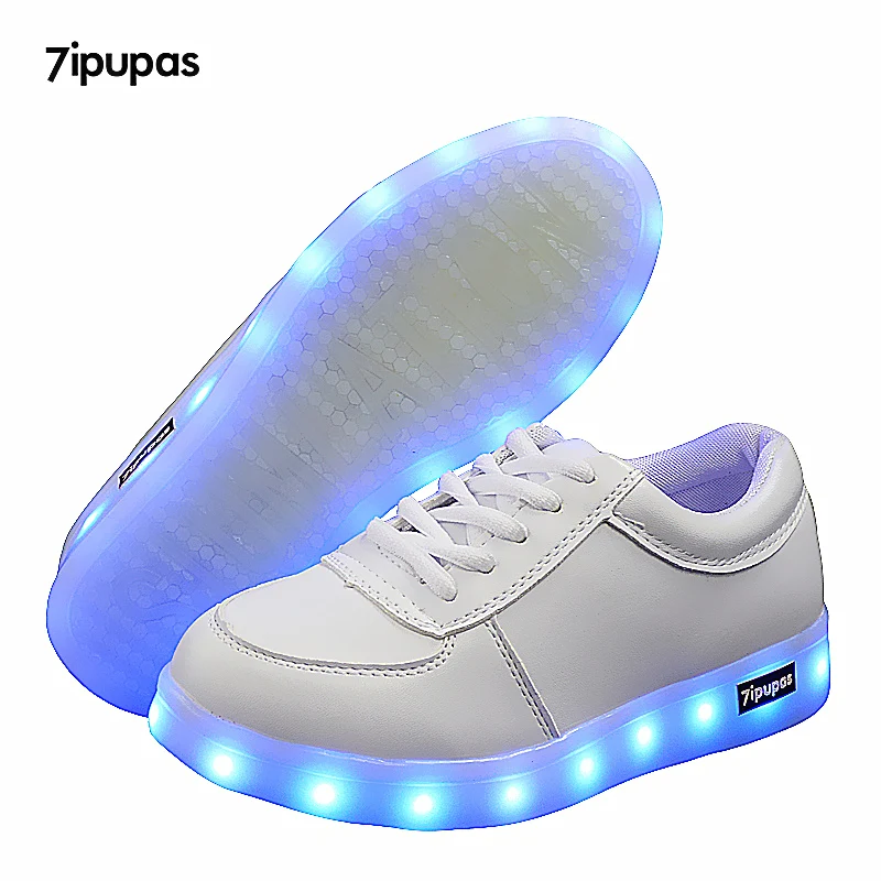 7ipupas Kids Shoes With Light Boys Led Sneakers Spring Autumn White Lighted Fashion Girls luminous Shoes glowing Children Shoes