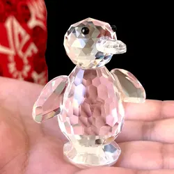 Lovely Crystal Penguin Figurines Glass Sea Animal Mini Sculpture Paperweight Collection Home Table Decor Kids Christmas Gifts