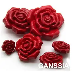 10pcs/lot Beautiful red rose desin buttons Scrapbooking button for DIY Garment accessories (KK-1411)