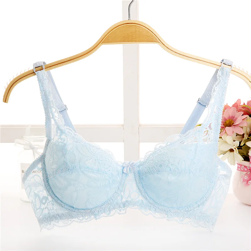 Soutien-gorge en dentelle pour femmes, lingerie sexy, à armatures, en coton doux, grande taille 32 34 36 38 40 BC