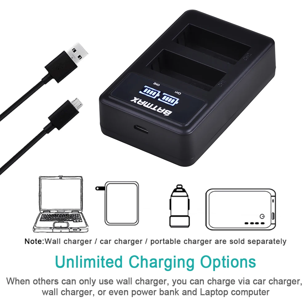 NP-W126 NP W126 NPW126 LED عرض USB شاحن مزدوج ل FijiFilm AX-1 AX-2 XE-1 XE-2 XM-1 X-Pro1 X-T1 X-T10 HS30ESR