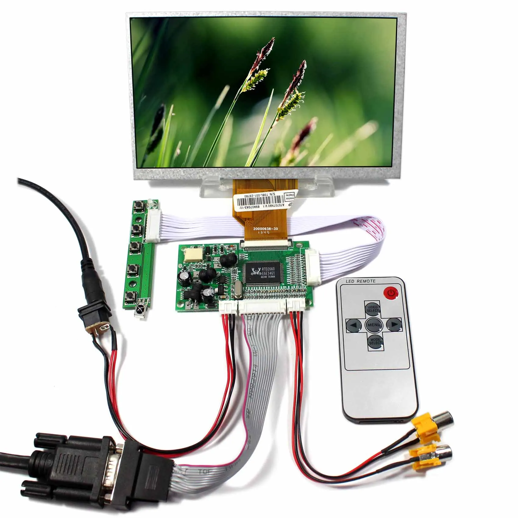 

VGA+2AV Reversing LCD Controller Board+7" 800x480 AT070TN90 LCD Screen