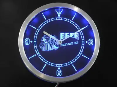 nc0386 Beer Helping White Guys Dance Since 1842 Neon Light Signs LED Wall Clock