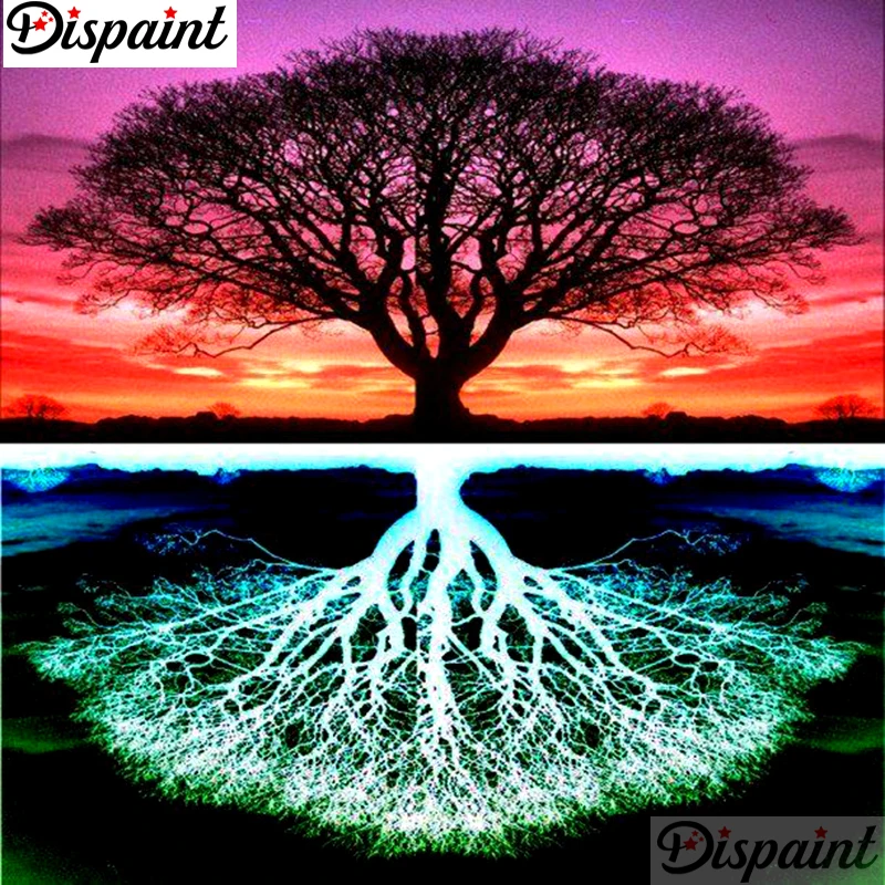 

Dispaint Full Square/Round Drill 5D DIY Diamond Painting "Tree reflection" Embroidery Cross Stitch 3D Home Decor A10816