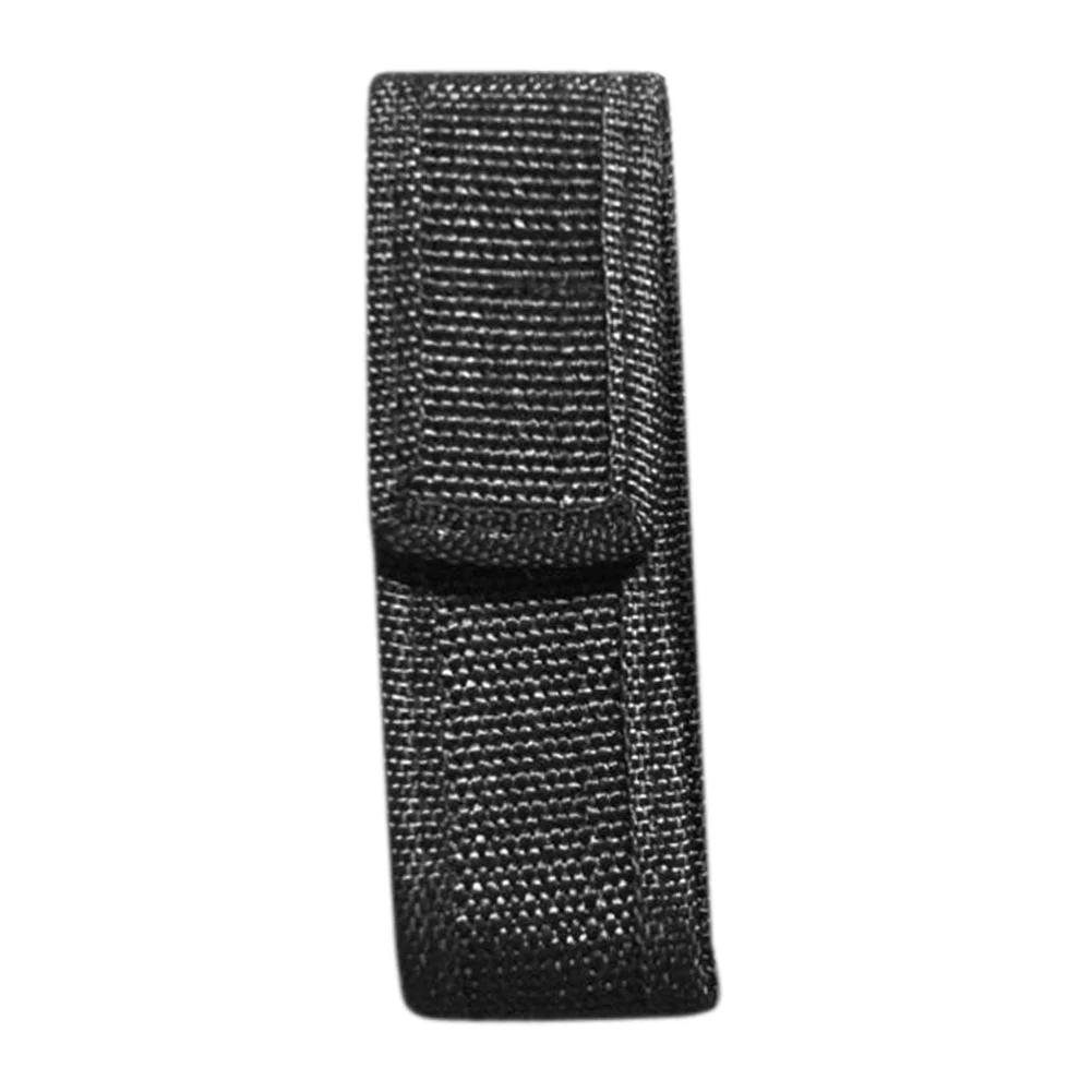 Tactical 12 x3.8cm Nylon Holster Holder AdhesiveBelt Pouch Case for LED Flashlight Torch Holster Black Camping Hiking Outdoor