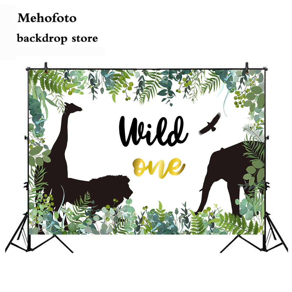  Wild One Photography Backdrops Animals Safari Party Photo Background Newborn Birthday Theme Party Decoration 122