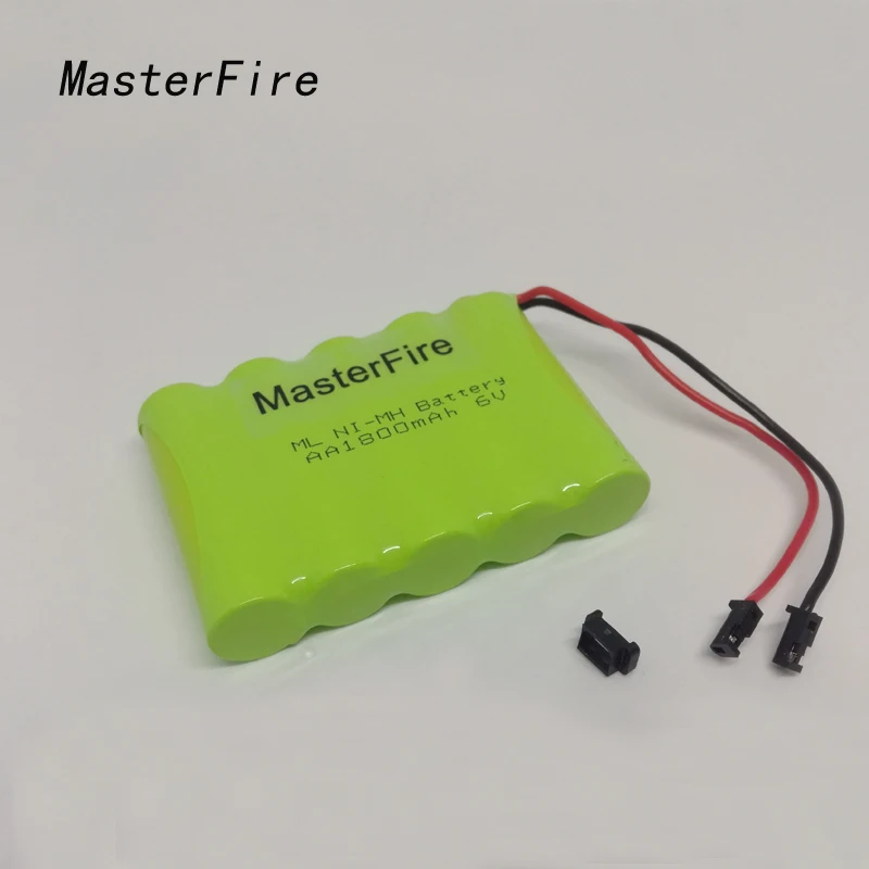 

MasterFire Original 6V 1800mAh 5x AA Ni-MH Battery Cell RC Rechargeable Batteries Pack for Helicopter Robot Car Toys with Plugs