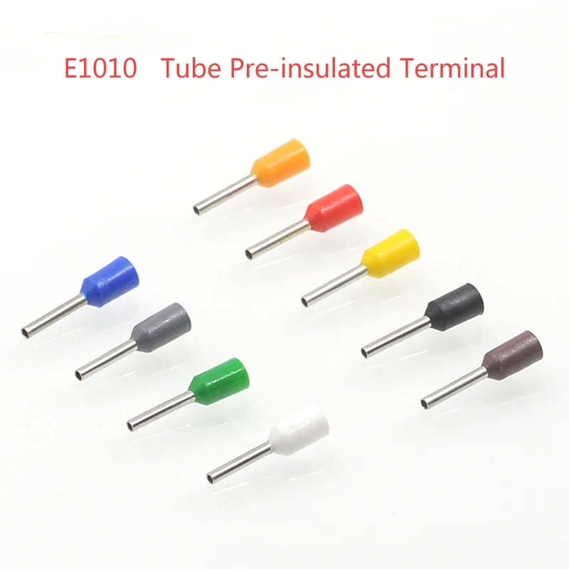 

1000Pcs Tube Insutated Cord End Terminals Electrical Crimp Terminal Wire Connector E1010 Wiring Cable Ferrules VE 18AWG 1.0mm2