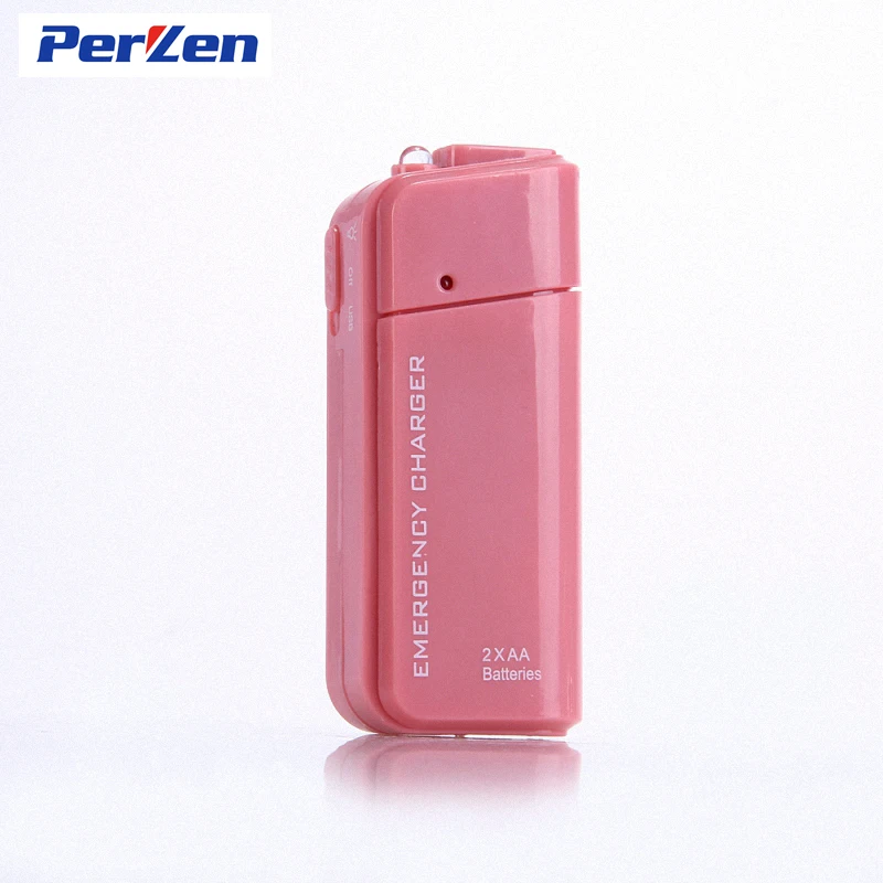 Drop Shipping! Powerbank 2X AA Battery Emergency USB Power Bank Charger Portable Charger for Phone + 2A Cable