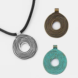 5pcs Verdigris Patina/Ancient Greek Bronze Spiral Swirl Oval Charms Pendants for Necklace Jewelry DIY Findings