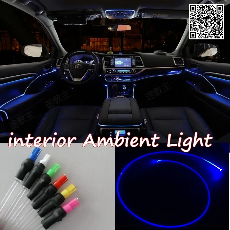 For  Audi A3 1996~2016 Car Interior Ambient Light Panel illumination For Car Inside Refit Air Cool Strip Light Optic Fiber Band