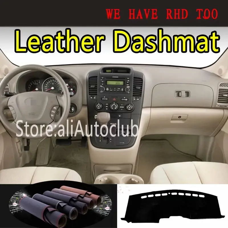 For Kia Carnival VQ SEDONA 2006 2007 2008 2009 2010 2011 2012 2013 2014 Leather Dashmat Car Styling Covers  Dash Mat Dashboard