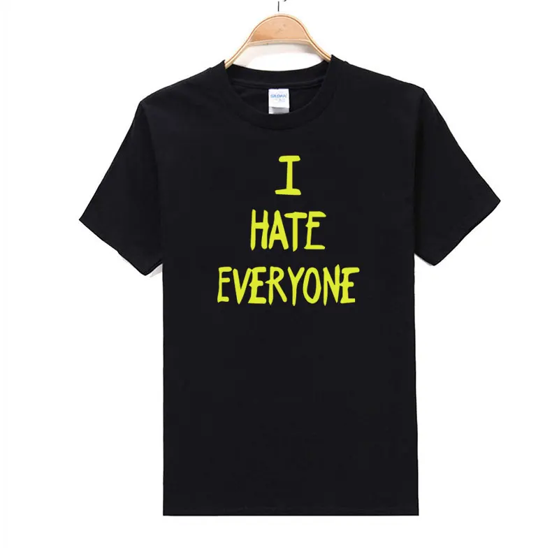 Men New Fashion O-neck I Hate Everyone T shirt Cotton Short Sleeved Top Clothing Personality Fashion Men T-shirt