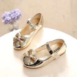 Fashion Children Casual Shoes Flat Shoes Kids Girls Wedding Shoes Princess Leather Soft Shoes Girls Party Shoes Size 21-36 B49