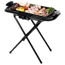 DMWD 2000W Strong Power Charcoal & Electric Barbecue Stove 220V Smokeless BBQ Grill Party Hot Plate For Hiking Garden Picnic