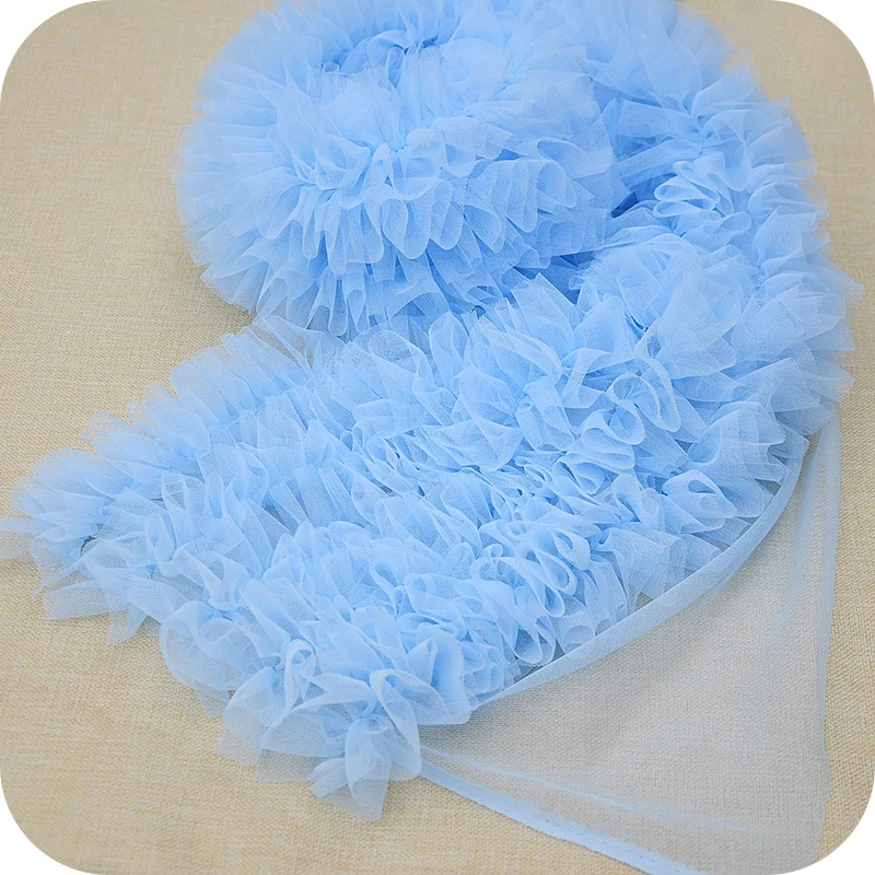 1Meter/lot 28cm wide 18 colors Baby Puff Skirt Fabric 3D Mesh Pleated Clothing Skirt Baby Doll Clothes Lace Accessories X245