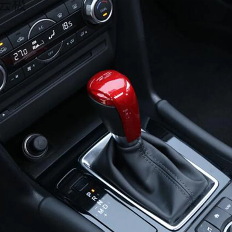 

ABS Chrome For Mazda 2 Demio DL Sedan DJ Hatchback 2015-2018 accessories Gear Shift Knob Sequin Cover Trim red car styling 1pcs