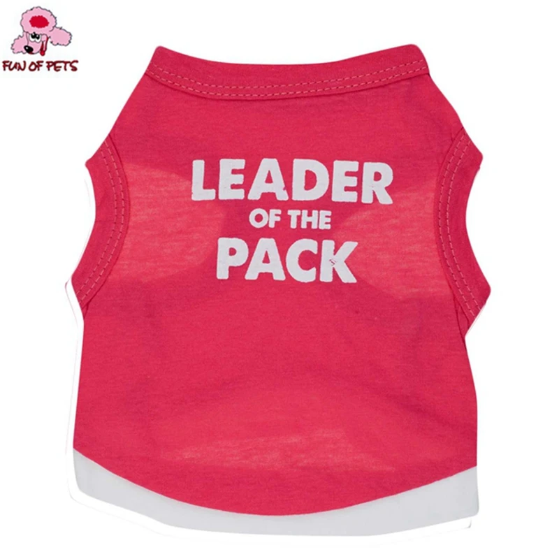 2017 New Fashionable Red Leader Of The Pack Pattern Vest Puppy Clothes for Pets Dogs Dog Clothing