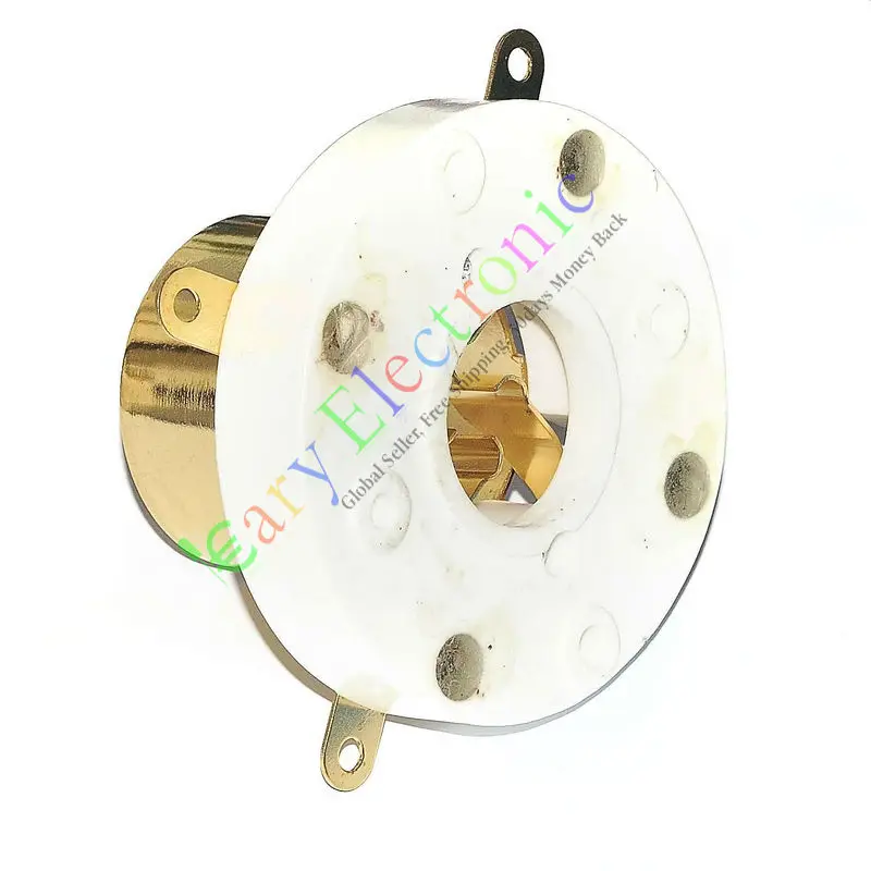 Wholesale and retail 4pc 4Pin GOLD Ceramic vacuum Tube Socket for valve FU5 845 211 805 U4J audio amp free shipping