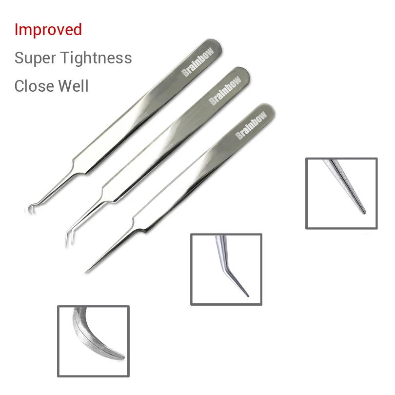 Brainbow 3 Stk/pak Mee-eter Pincet Mee-eter & Smet Verwijderaars Punt Bocht Gib Hoofd Comedo Acne Extractor Gezicht Huidverzorging Gereedschap