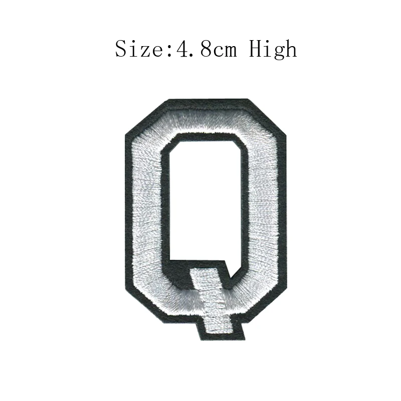 1PC A-Z white and Black English Alphabet Letteres Mixed Embroidered Sew on bagde Iron On Patch For Clothes Bag Pant(48MM high) image 6