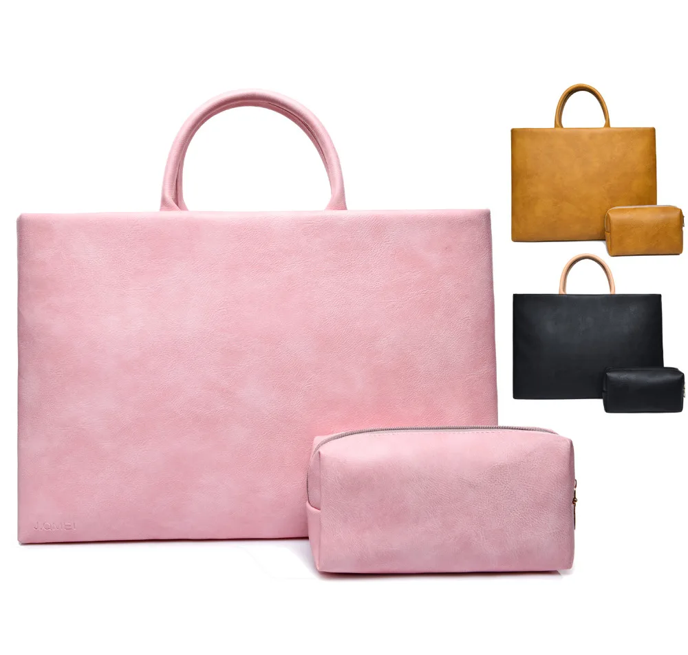 

13 13.3 14 15 15.6 Inch Solid PU Laptop Notebook Tablet Bags Case Messenger Shoulder Sleeve for Men Women with small case