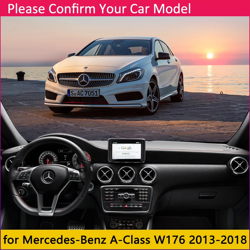 for Mercedes Benz A-Class W176 Anti-Slip Mat Dashboard Cover Pad Sunshade Dashmat Carpet Accessories A-Klasse A160 A180 A200 A45