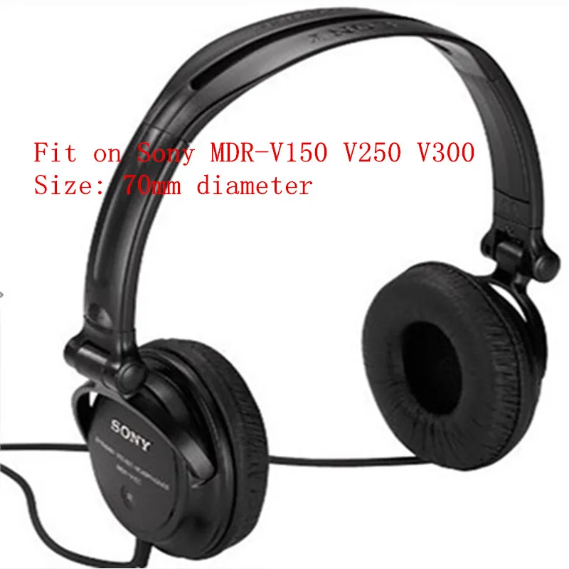 وَسْد أذن من الجلد المتين ، 7 ، 70 ، لـ sony mdr-v150 ، v250 ، v300 ، 47 ، sj5