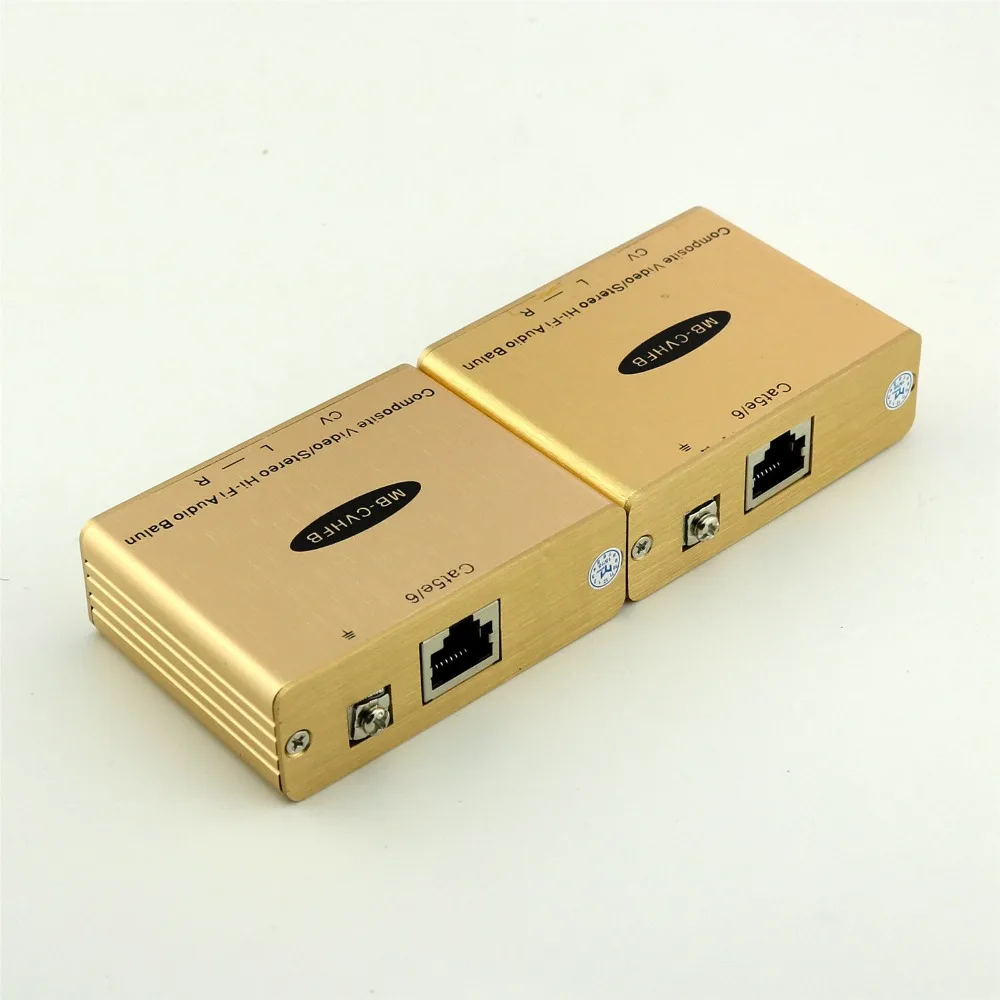 1pair Over Single RJ45 Cat5e/6 Composite Video/Stereo Hi-Fi Audio Balun Extender