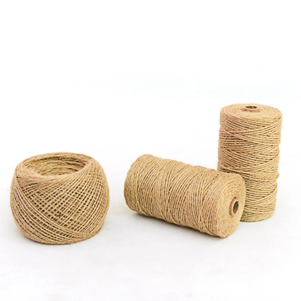 Burlap Rope Natural Hessian Jute Twine Burlap String Hemp Rope for Wedding Gift Wrapping Cords Thread DIY Craft Home Woven Decor