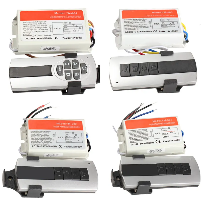 AUF/OFF 220V Drahtlose Fernbedienung Schalter Digitale Fernbedienung Schalter 1/2/3/4 Möglichkeiten für Lampe Licht GDeals