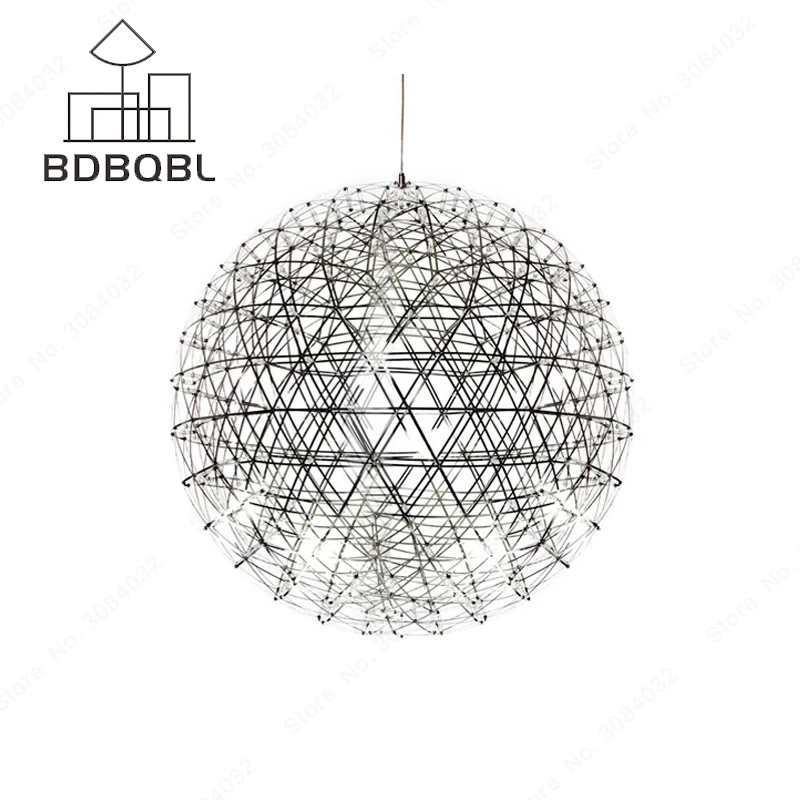 BDBQBL Spark Ball LED Pendant Lamp Stainless Steel Ball Firework Pendant Light Modern Brief Restaurant Hotel Lighting Hanglamp