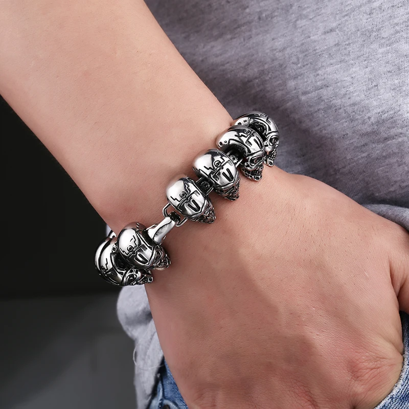 BEIER Punk Men bracelet 316L Stainless Steel Judgment Day Terminator Bangle Moive jewelry BC8-011