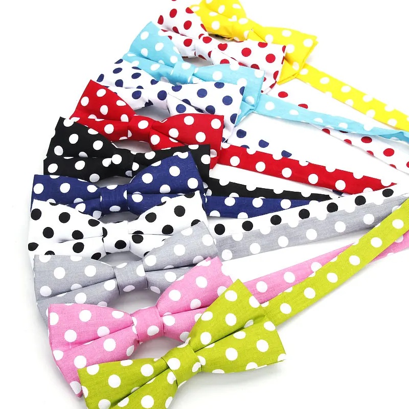 2019 Brand New Men\'s Fashion 100% Cotton Classic Polka Dot Bowtie For man Wedding business Colorful bow ties Corabatas Butterfly