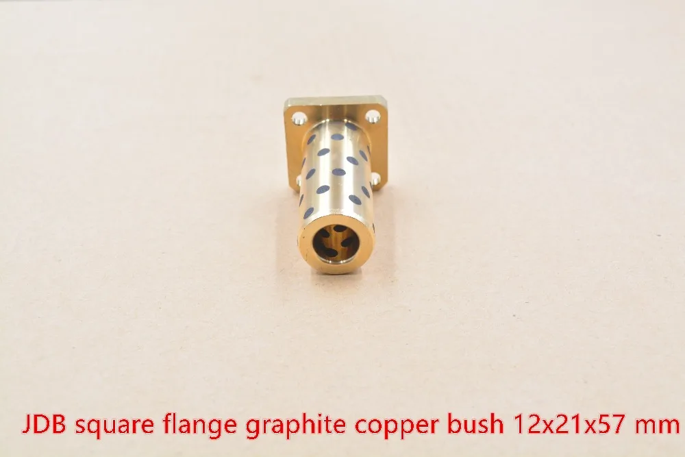 oil-free bearing 12mmx21mmx57mm square flange copper bush JDB solid lubricant embedded graphite sleeve 1pcs