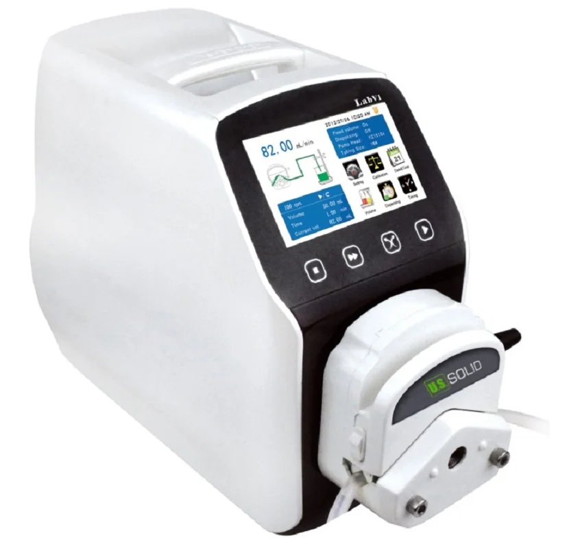 

U.S. Solid Industrial Peristaltic Pump Intelligent Type LabM6 YZ1515x Pump Head 0.035-2280 ml/min LED Screen