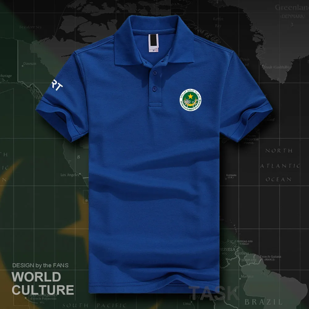 Islamic Republic of Mauritania MRT polo shirts men short sleeve white brands printed for country 2018 cotton nation emblem new