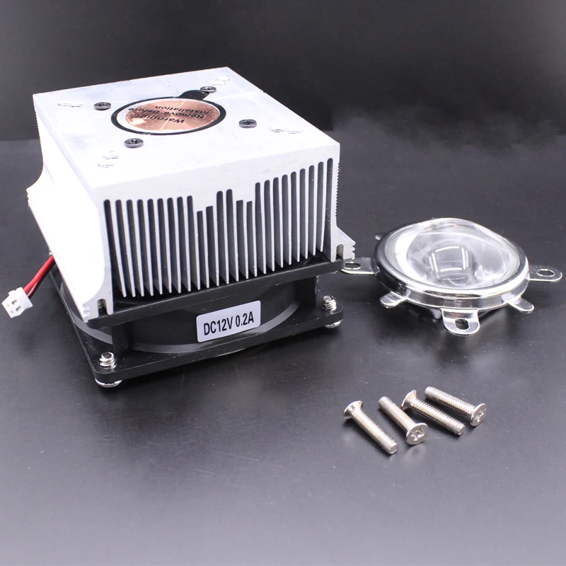 100W LED Aluminium Heat Sink Cooling Fan+60degree 90degree 120degree44mm Lens + Reflector Brack