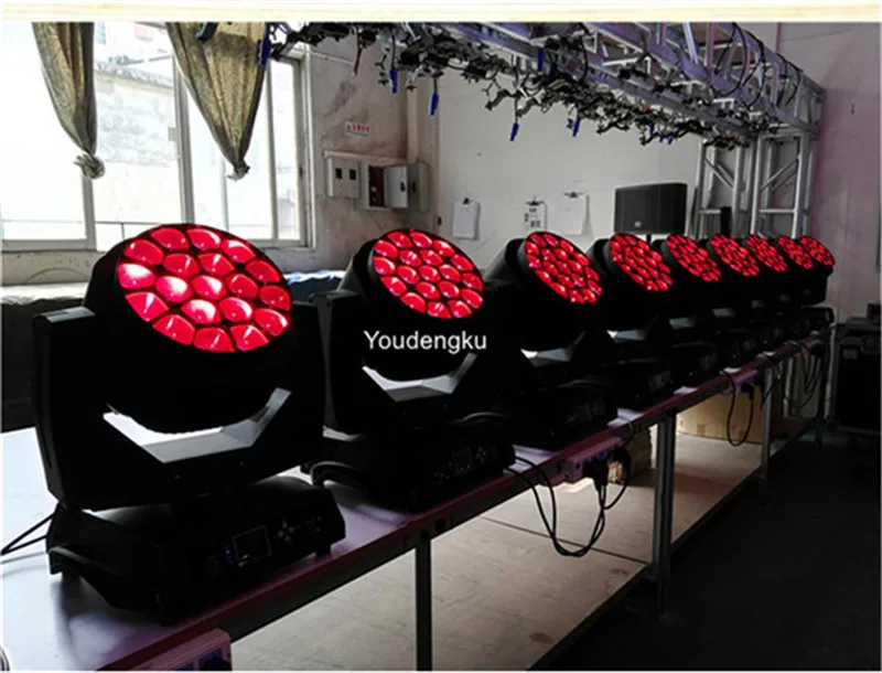 19x15w led moving head zoom 4 in1 dmx stage lighting moving head big bee eyes led beam zoom light