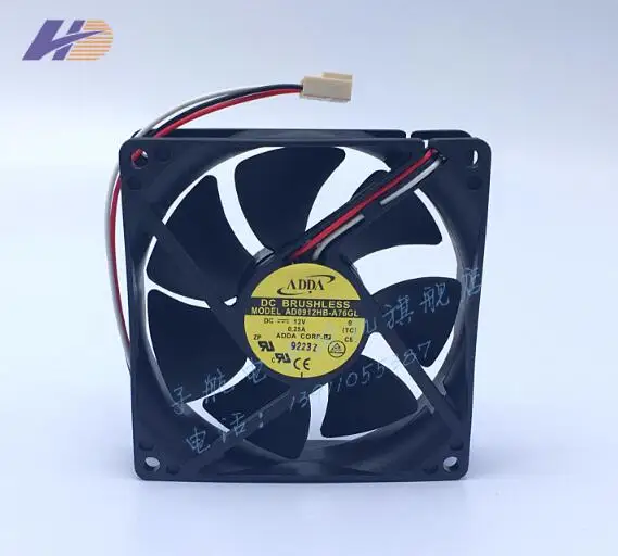 

Wholesale:ADDA AD0912HB-A76GL 90*90*25 12V 0.25 three line speed fan cabinet cabinet fan