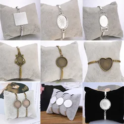 4pcs/lot Bracelet Cabochon Base Bangle Settings Blank Trays For Women DIY Jewelry Making Findings jewellery pulseras Crafts