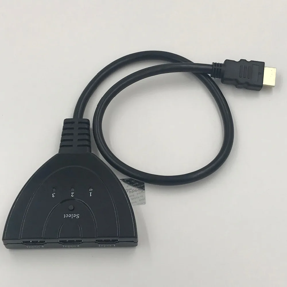 HDTV 스플리터 트리플 암-수 고속 3F-M 스플리터 골드 커넥터, 3 입력 1 출력