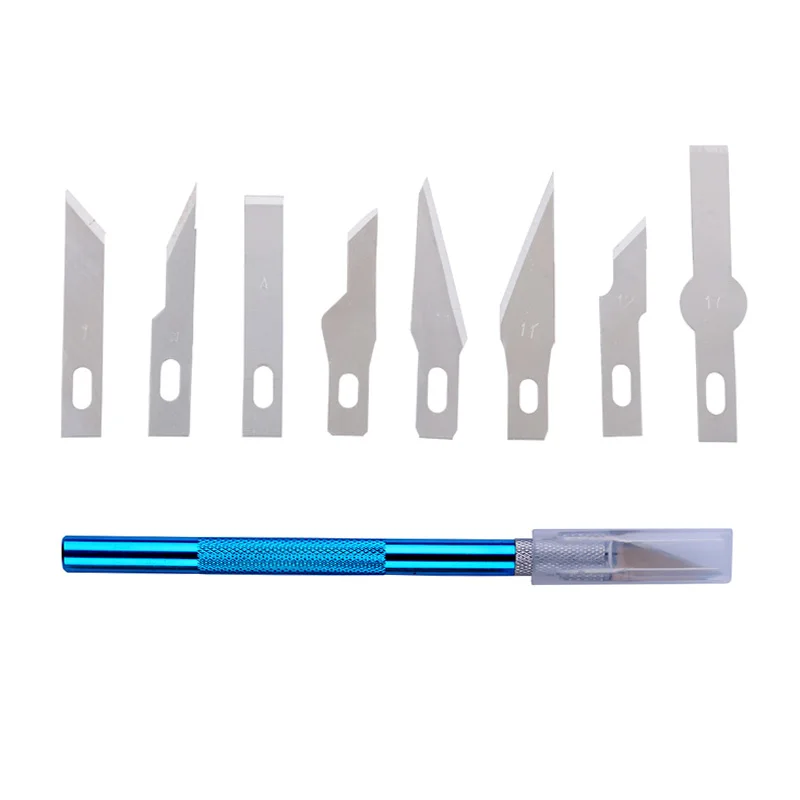 Lâminas de facas de escultura em madeira, faca de gravura, ferramentas PCB Repair, corte DIY, couro, frutas, alimentos, passatempo, 10pcs por lote