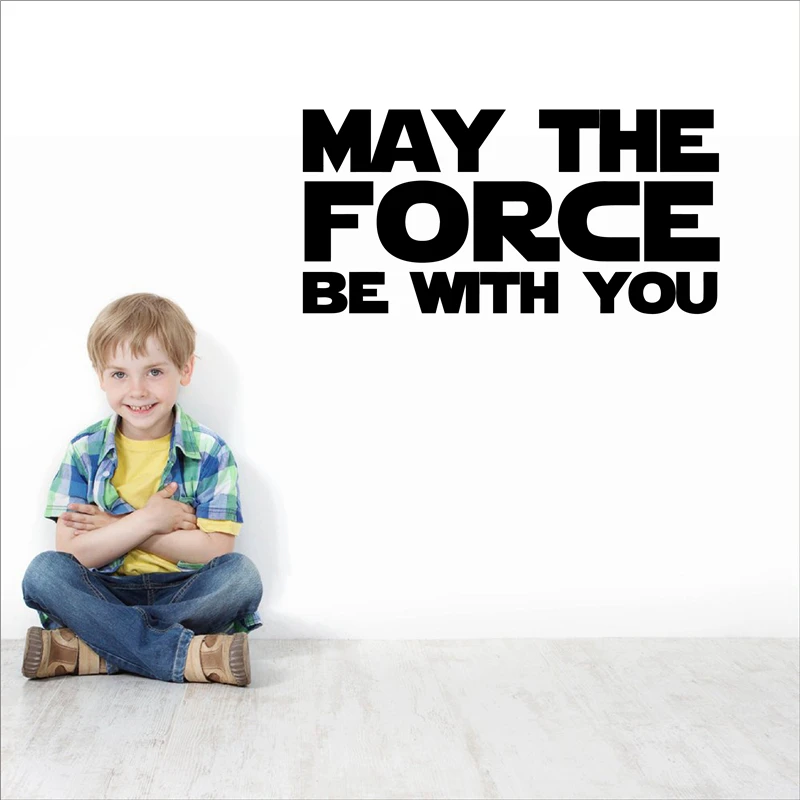 MAY THE FORCE BE WITH YOU Classic Sci-fi Movie Vinyl Stickers For Kids Room Home Decor Or Car