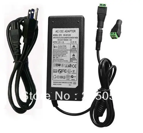 

12V 5A Power Supply AC 110-240V To DC Adapter Plug Converter Transformer For SMD 3528/5050 Strip LED light+Female jack connector