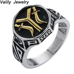 Valily the 24 Oghuz tribes Ring Stainless Steel Men Ring Ottomans Seal Kayi Ertugrul Male Cool Rings Jewelry Anillo Hombre