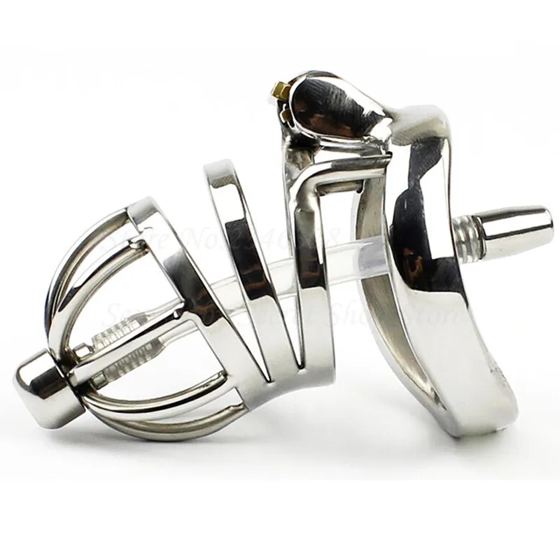 304 Stainless Steel Chastity Belt Penis Cage Penis Ring Sleeve Male Chastity Device With Urethral Catheter BDSM Sex Toys For Men