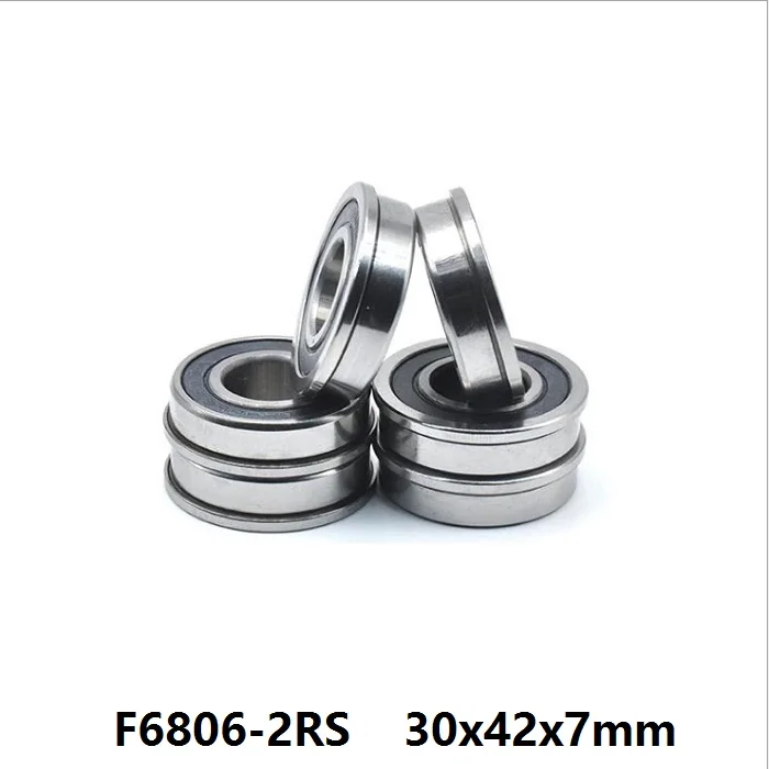 

50pcs/lot F6806-2RS F6806RS F6806 2RS RS 30x42x7mm flange Deep Groove Ball Bearing 30*42*7